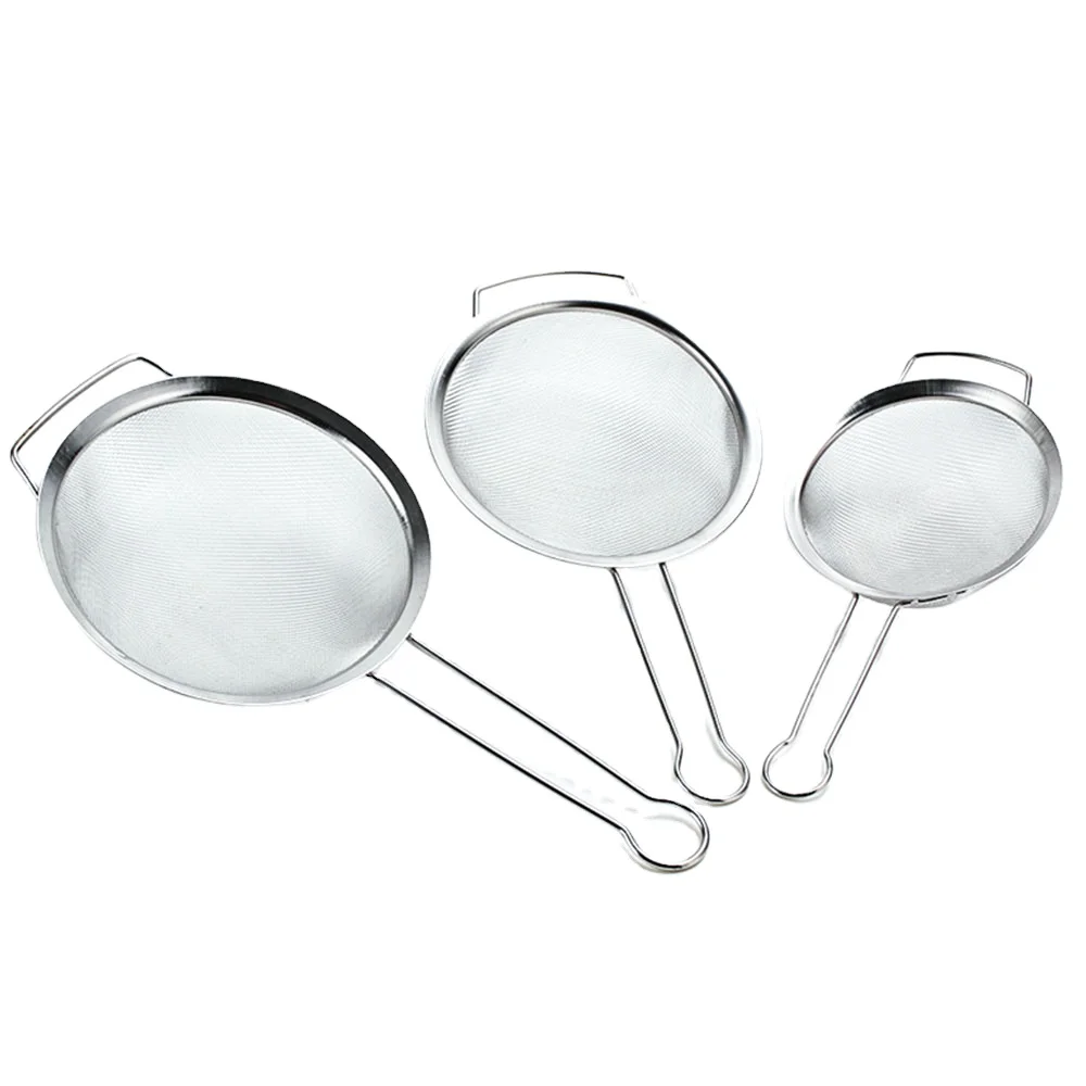 Kitchen Utensils Stainless Steel Food Strainer Hot Pot Strainer Wire Mesh Flour Sifter For Powder Fry Juice Fruit Skimmer spoon