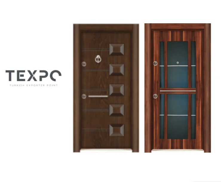 Steel Door High Security  Wood Pvc Steel Door High Quality Sound Insulation Steel Wooden Door Safety