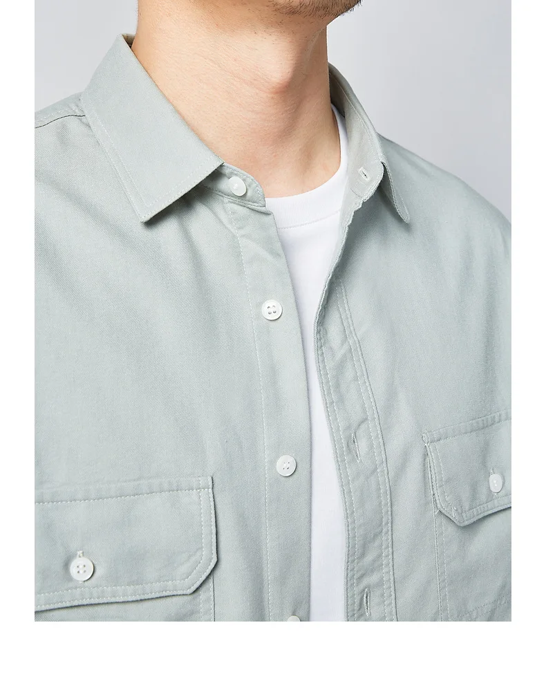 Short Sleeve Comfortable Men Shirts Modern Fit Tops Print Pattern Custom New Casual High Quality 100% Cotton Design Solid Color