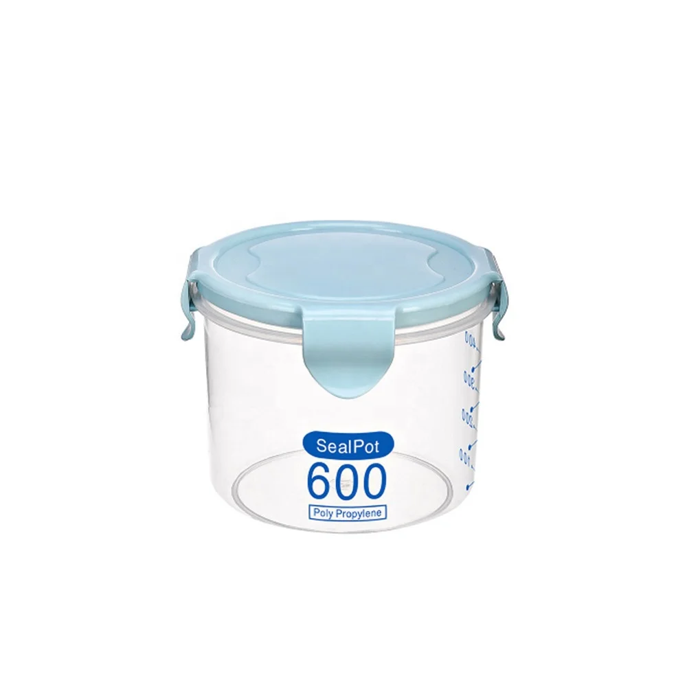 
20 oz, 28 oz, 32 oz Plastic round airtight food storage container set with lids 