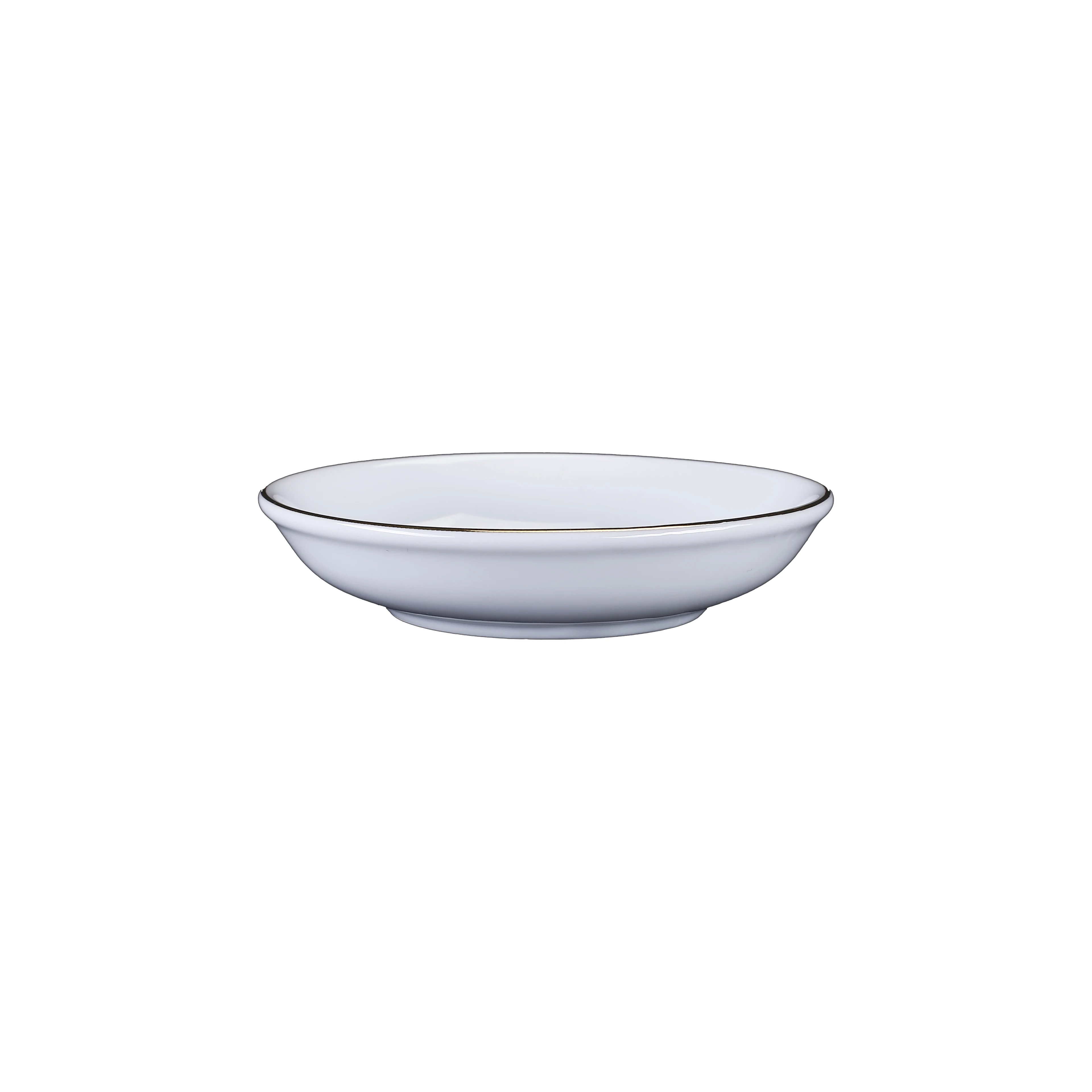 OEM White porcelain salt and pepper dish with platinum gold rim for high-end hotels & restaurants wholesale manufacture