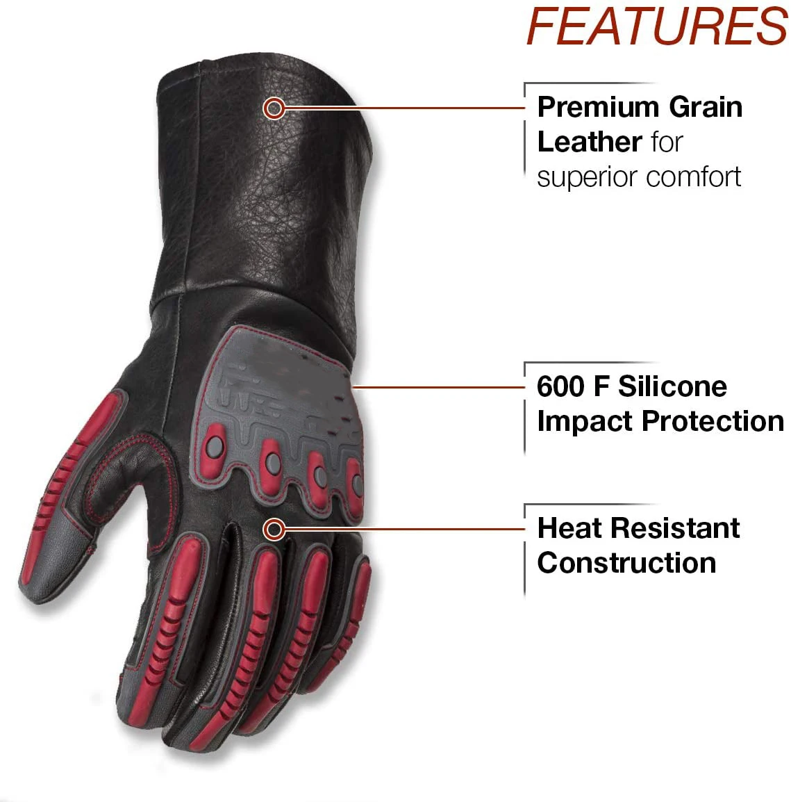 2023 Impact-Resistant Cut-Resistant Safety Gloves Cow Grain Leather Electric Roll Cage Welding/Rigging Gloves for Construction