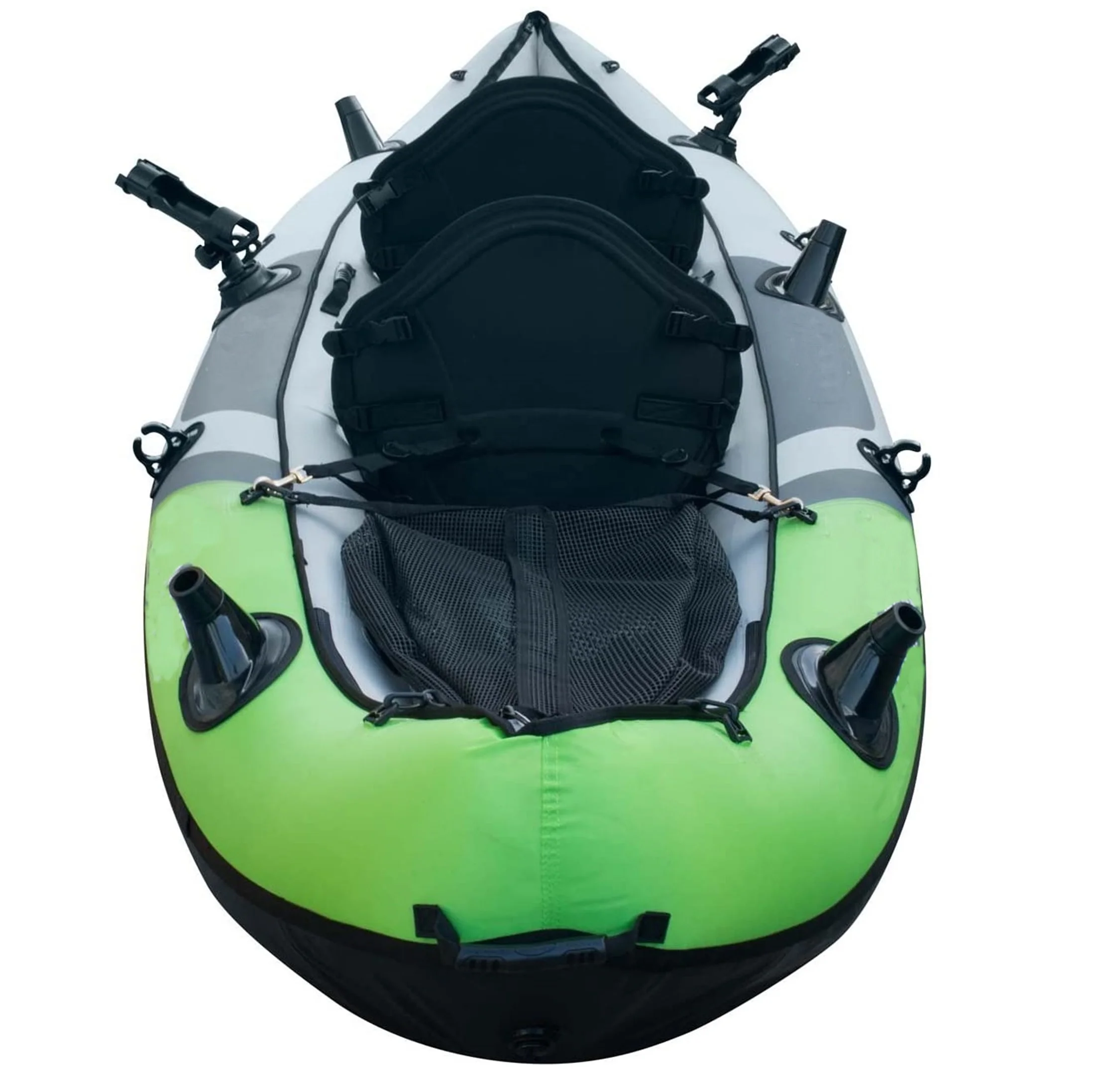 2 Person Tandem Inflatable Fishing Kayak, 10-Foot with EVA Padded Seats, Includes 2 Active Fishing Rod Holder Mounts