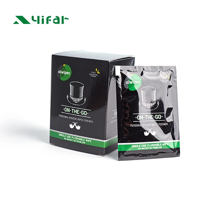 Single Use Flushable Travel Pack Portable Hygiene Care Wet Wipes For Men