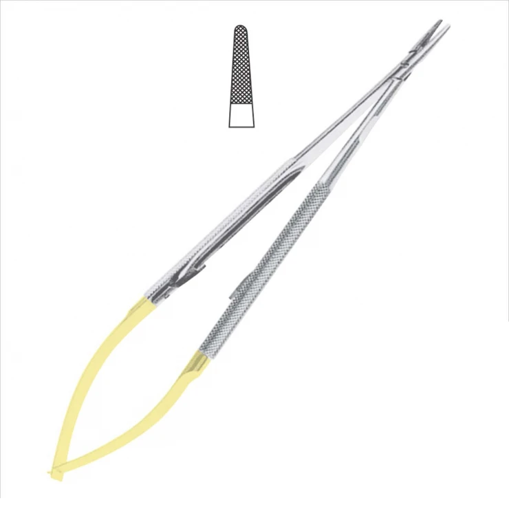 Professional Micro Derf Needle Holders TC Forceps Stainless Steel material with gold handle