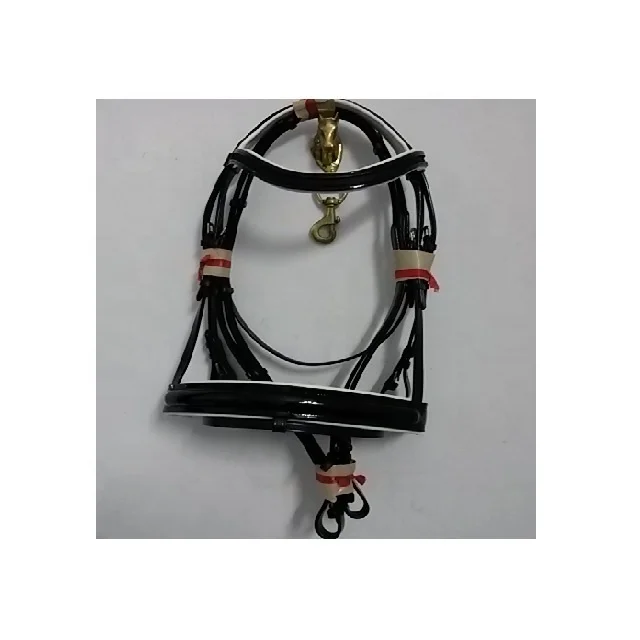 HIGH QUALITY GENUINE LEATHER BRIDLE WITH EMPTY CHANNEL AT BROW BAND AND WHITE PADDED