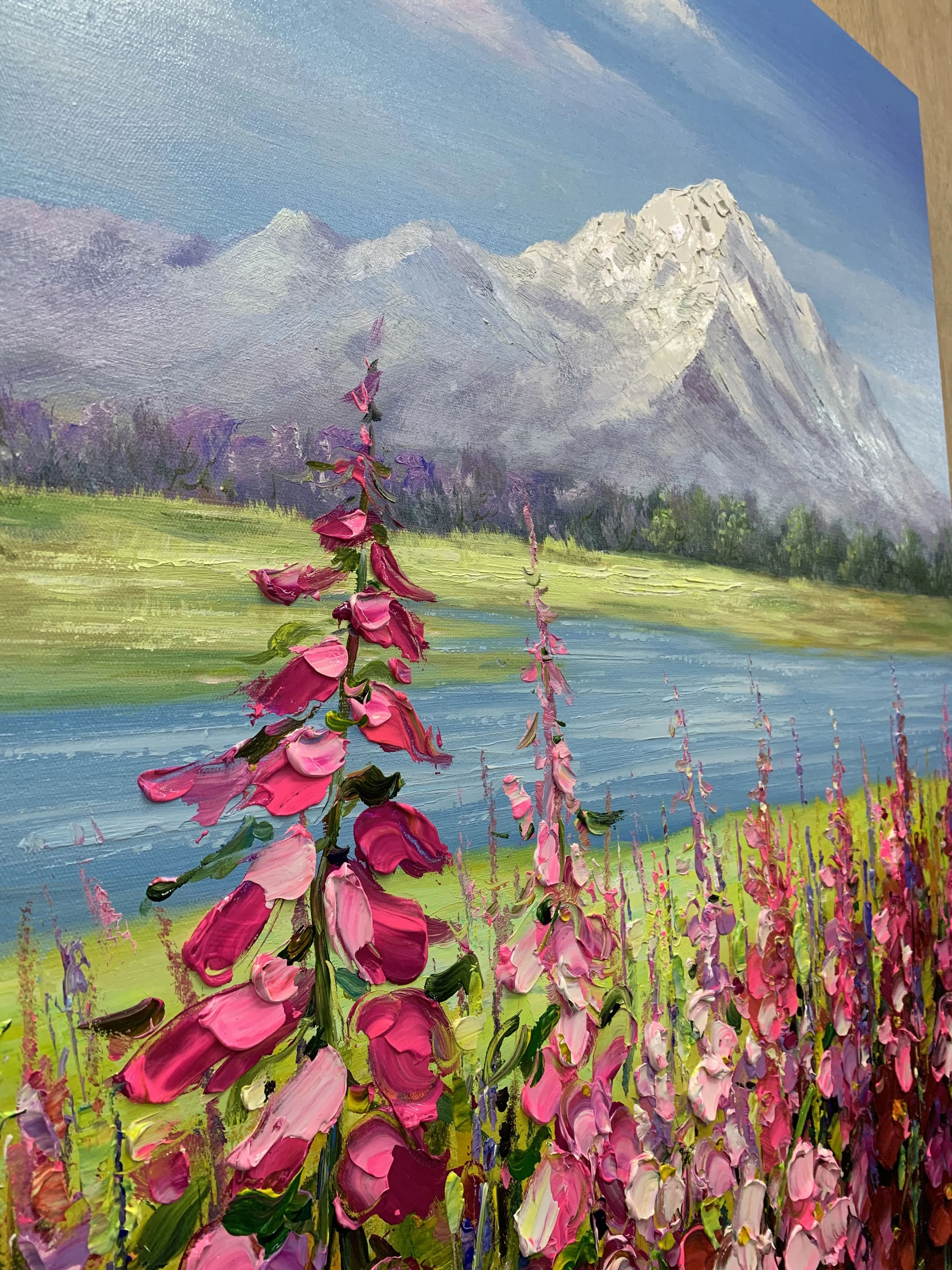 
Hot sale colorful abstract flower canvas oil painting wall decor art 