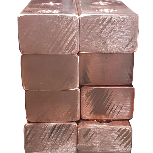 Square Flat Round Copper Busbar Direct From Factory C11000, C1100 99.93% Pure Brass Copper Square Busbar
