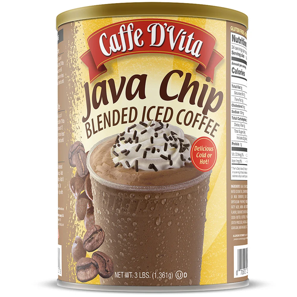 
Кофейный порошковый сливочный порошок Caffe D Vita Java 3 в 1, молочный сливочный порошковый напиток, смешанный кофе, не молочный сливочный аппарат, насыпью 56 унций 
