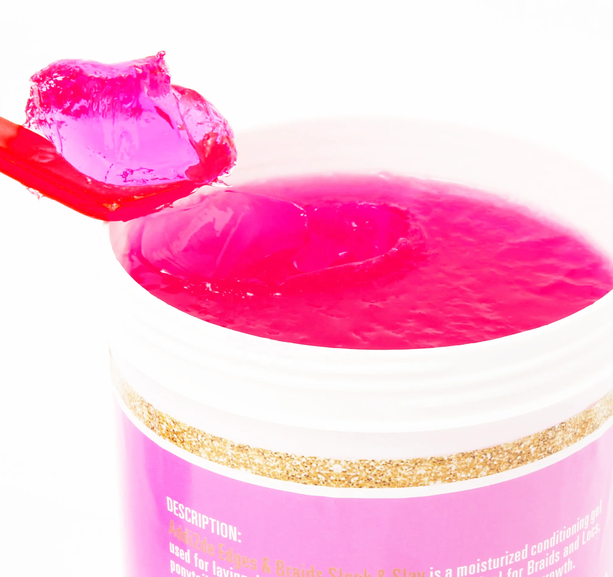 USA Edge Braid Loc gel Pink color strong hold and no build up with Argan oil & Vitamins for Afro-textured Curly Kinky hair