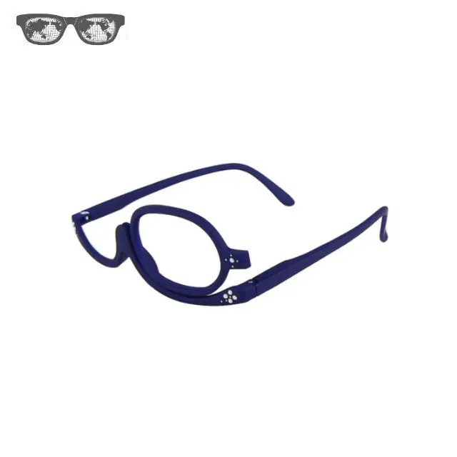 Compact pearls decoration design rubber magnifying eye glasses makeup reading glasses for ladies