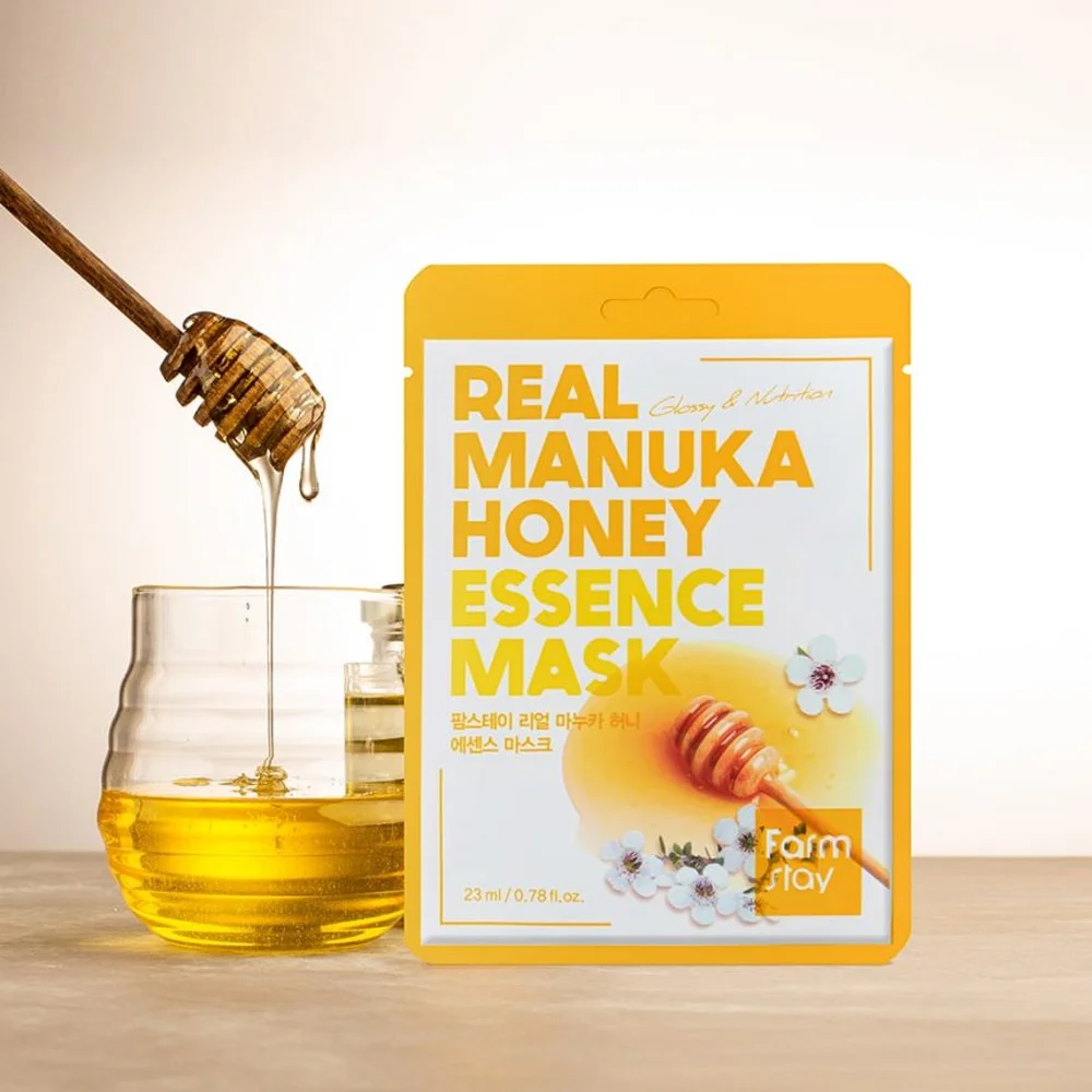 FARMSTAY REAL MANUKA HONEY ESSENCE MASK   - made in Korea Cosmetic - anti-aging anti-wrinkle whitening face lift Moisturizer