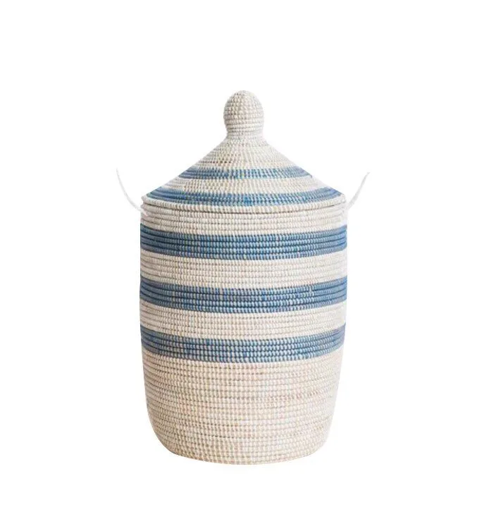 Round storage trunk seagrass basket with lid grey traditional style seagrass baskets wholesale