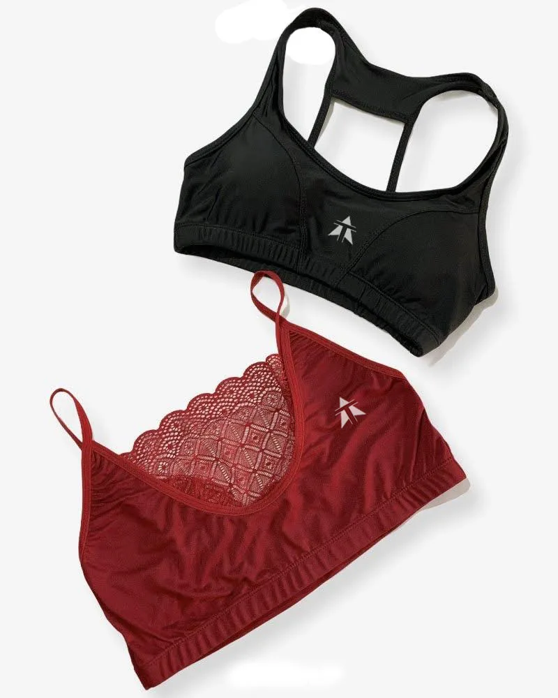 
PACK OF 2 - GIRLS, WOMEN SPORTS NON PADDED BRA LADIES JOGGING BRA IMPORTED STOCKLOT BRANDED SPORTS BRA 