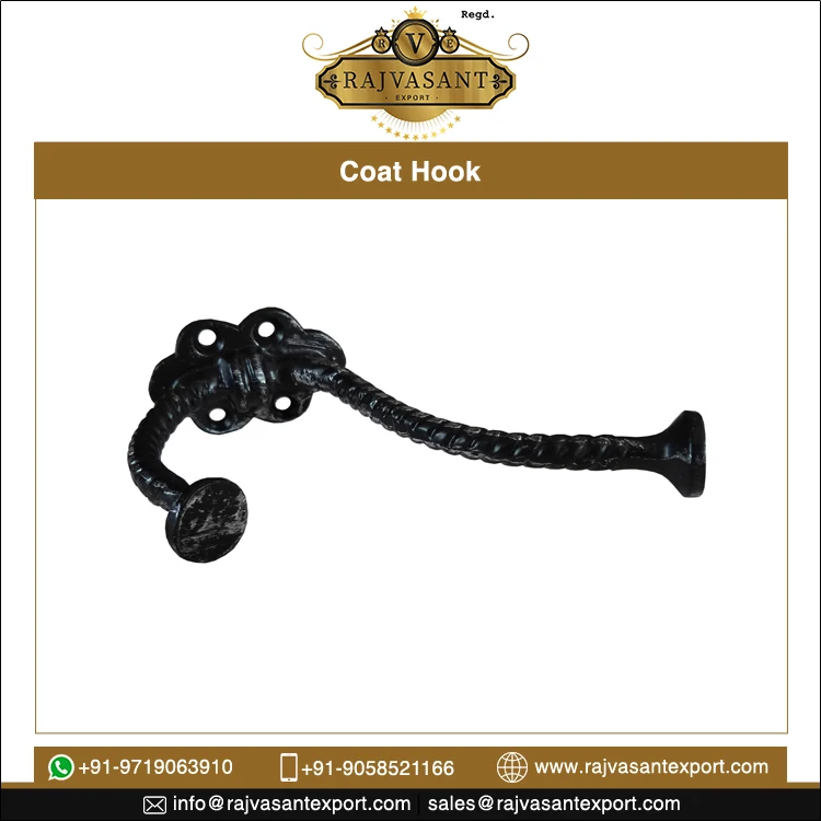 High Quality Durable Material 2022 cast iron wall mounted powder coated coat hook rust free kitchen hook