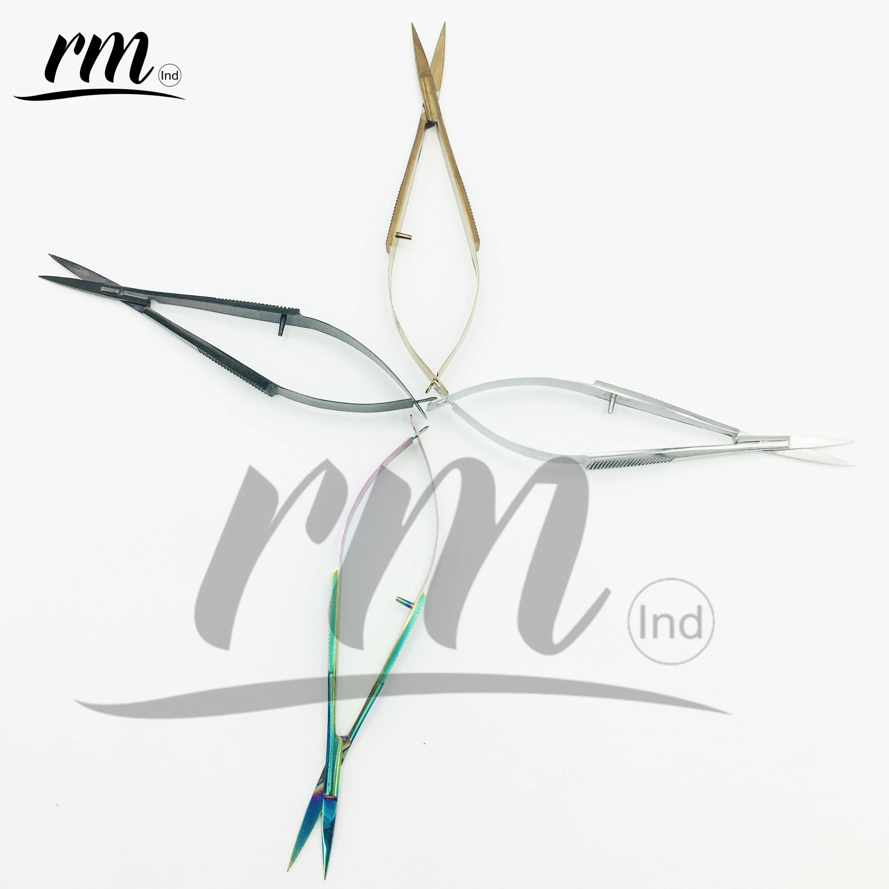 Профессиональные микро-ножницы для бровей глаз 4 5 дюйма прямые Castroviejo вышивка пружинное действие очень острый