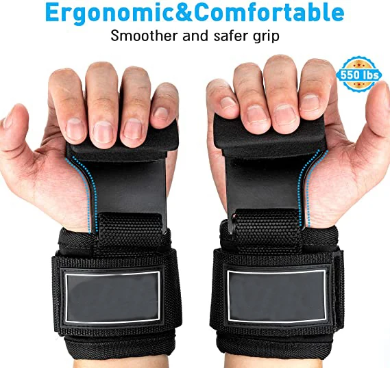 High quality Hard pull up Weightlifting gloves hook barbell assist force wristband grip hook slip fitness
