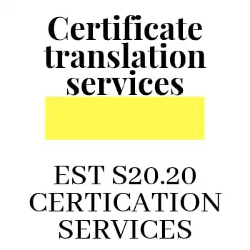 Professional est s20.20 certification services  best  certificate  translation  services  online multi language in India