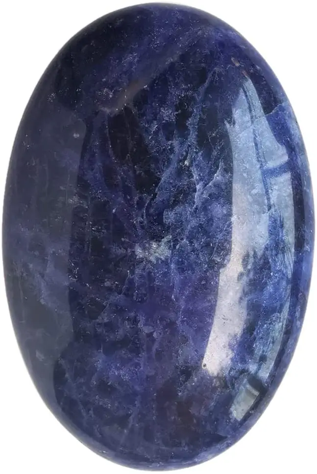 BEAUTIFUL HAND CRAFTED NATURAL SODALITE PALMSTONE FOR MASSAGE AND HEALING SODALITE MASSAGE STONE SODALITE PALM FOR REIKI HEALING