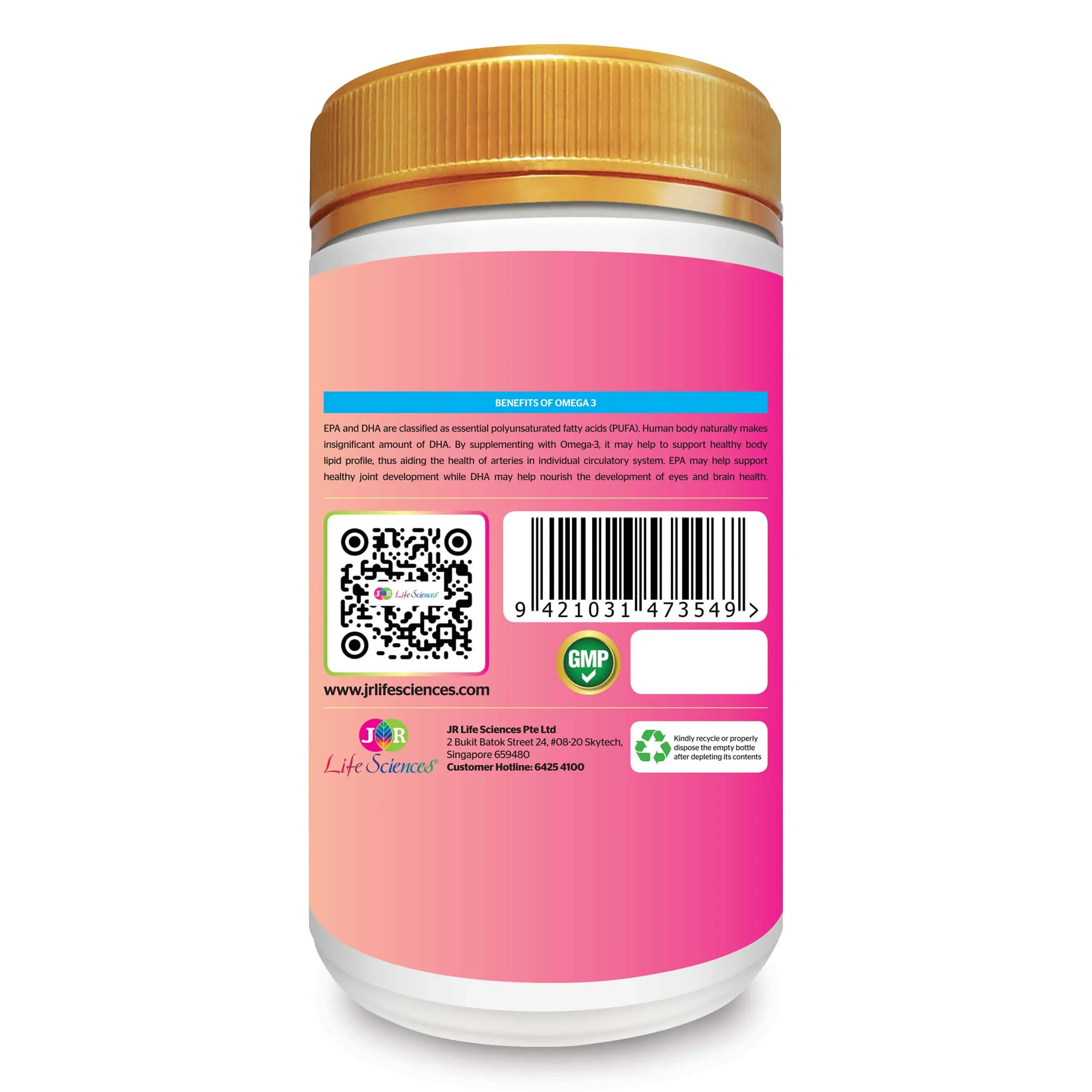 Медицинская добавка JR Life Sciences Omega-3 рыбное масло 1000 мг (180 мягких гелей) из Новой Зеландии