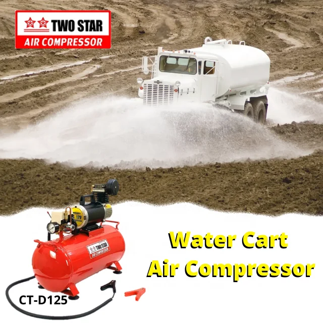 24V High Efficiency Weatherproof Long Duty Cycle DC Oil Less Professional Mobile Mini Air Compressor Pump with 25 liter tank