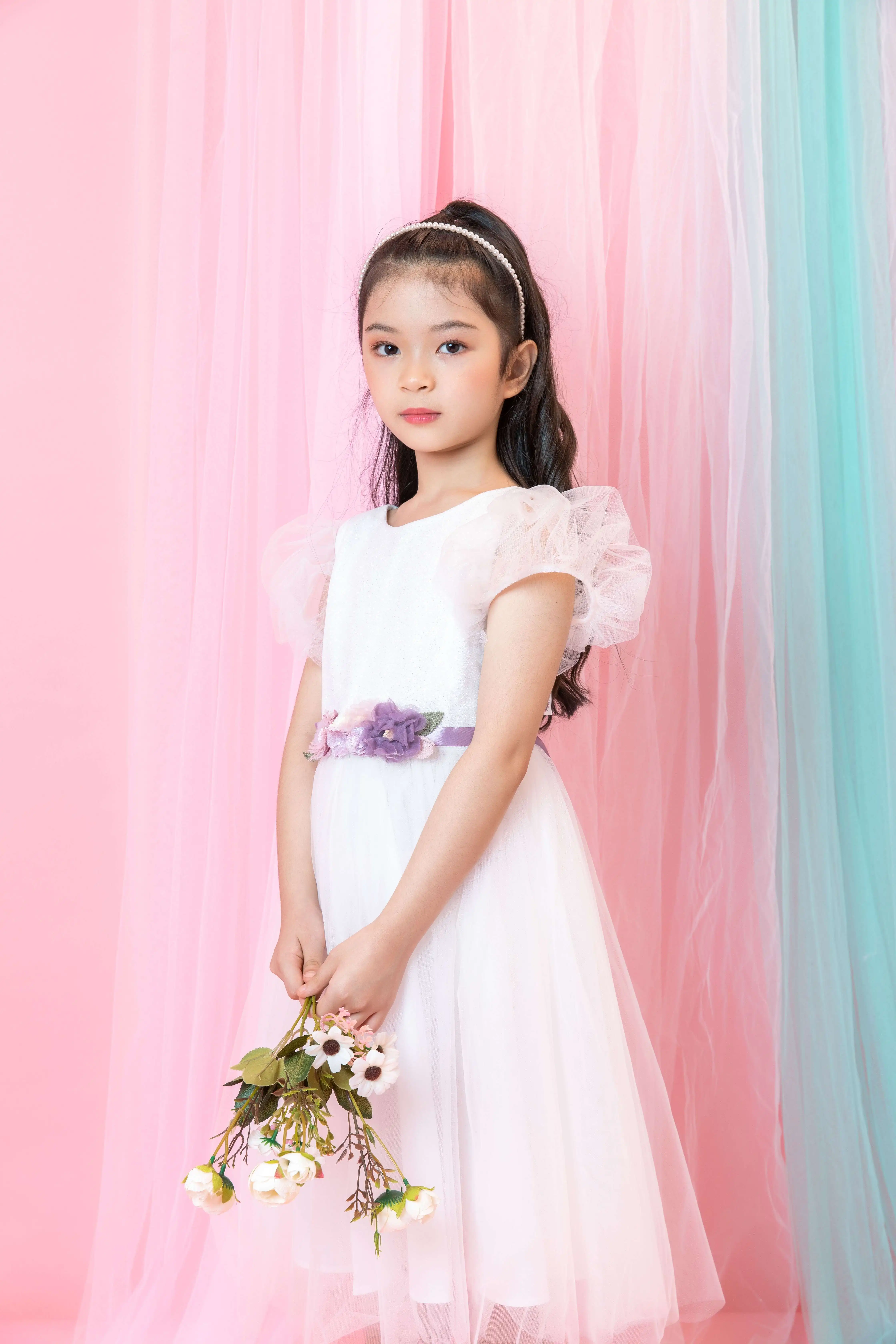  Кружевное платье принцессы для девочек От 1 до 12 лет маленьких мяч в Королевском Стиле детей