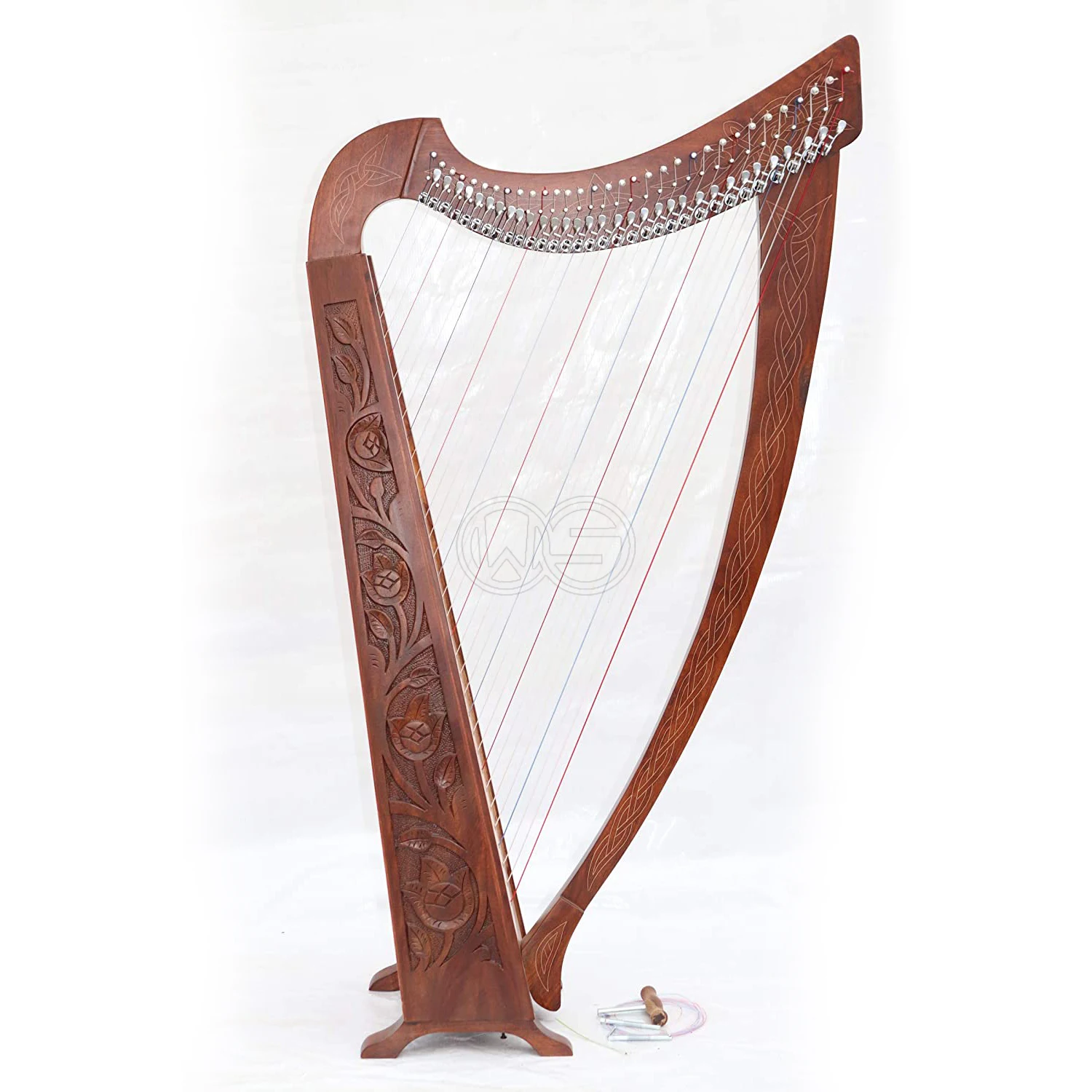 Sturgis Musical Instrument 32 String Lever Harp Celtics Irish Style Carrying Bag Strings and Tuner