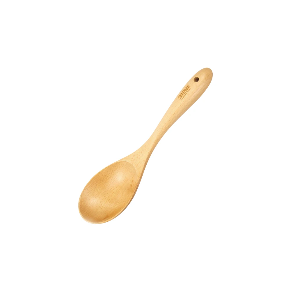 Beech pure hand-made soup ladle water drop shape dish spoon-Small