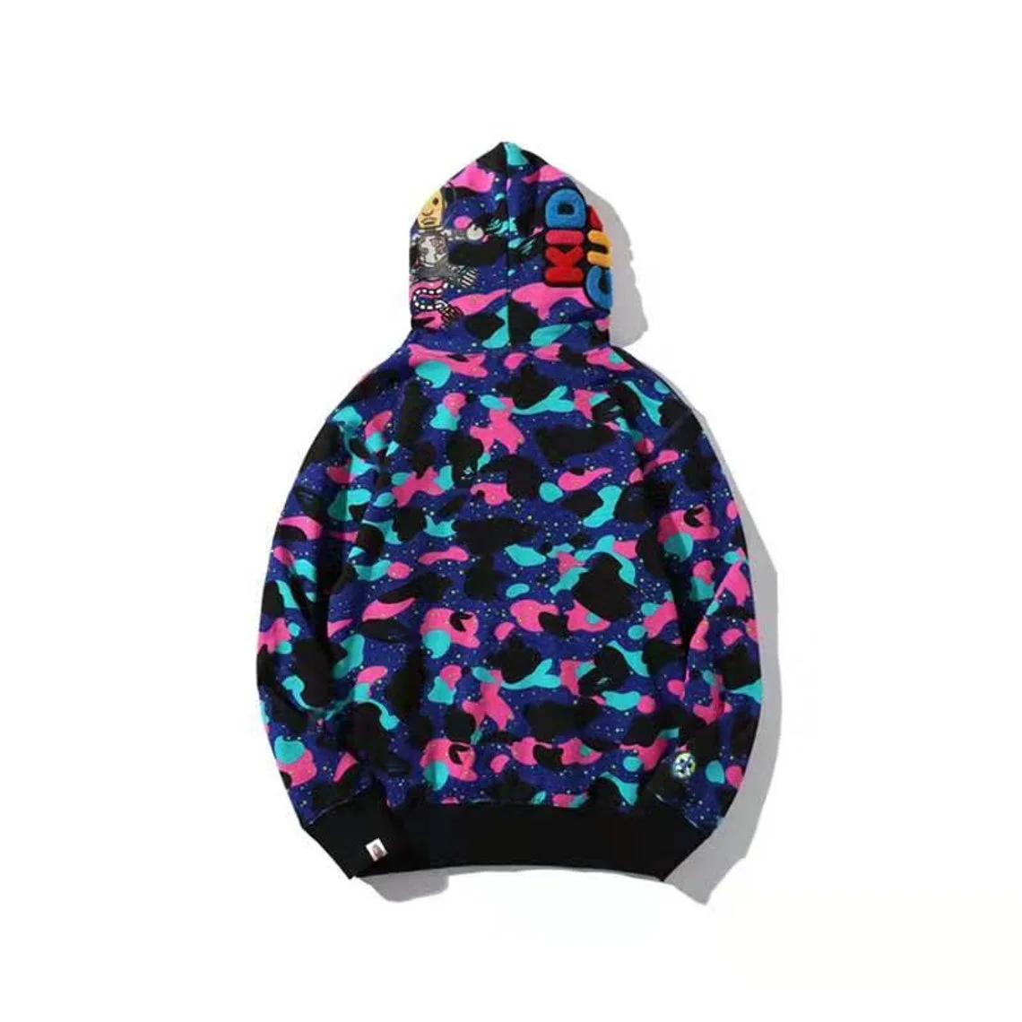 Wholesale High Quality Heavy Fleece Shark Hoodie Unisex Full Zip Up Bape Hoodies For Men Custom Logo Sweatshirt