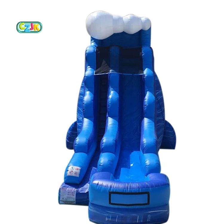 monster tsunami 30ft beach tall blue wild rapid the three successive shock double tidal wave inflatable water slide waterslide
