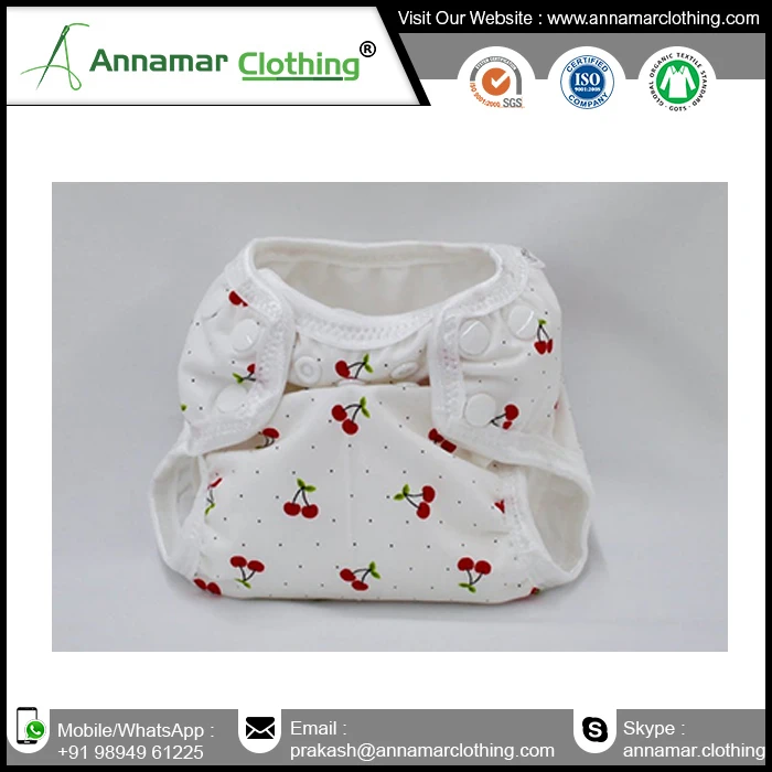 Baby 100% organic cotton reusable diaper with inserts for unisex muslin cloth diaper for manufacturers and exporters from India