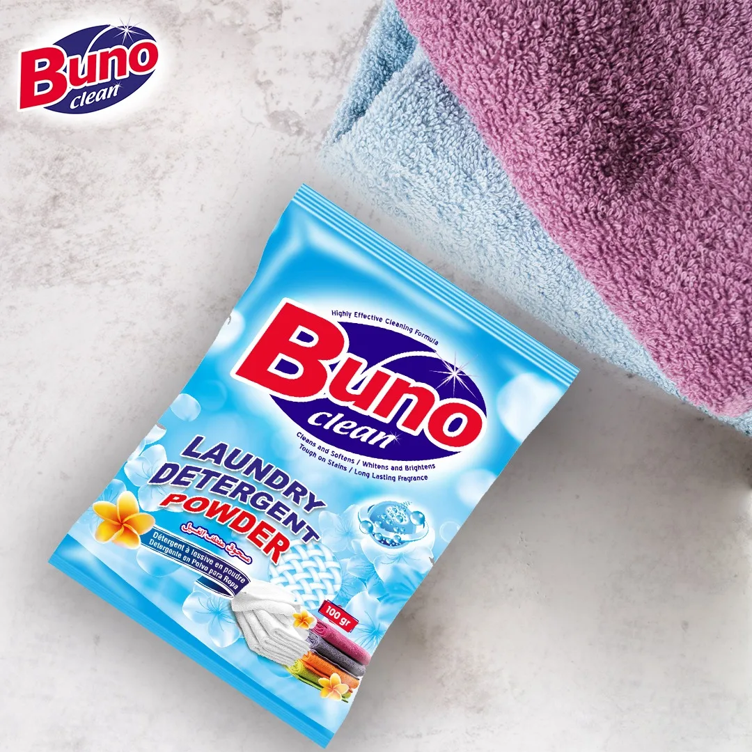 Wholesale Laundry Washing Detergent Powder 100gr High foam Low density Powder detergent for Laundry manufacturer OEM ODM PL