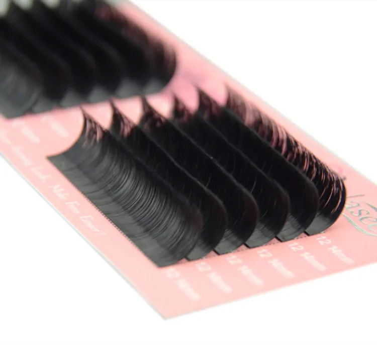 
Eyelash extensions manufacturer mix length private label easy fanning eyelash extensions 