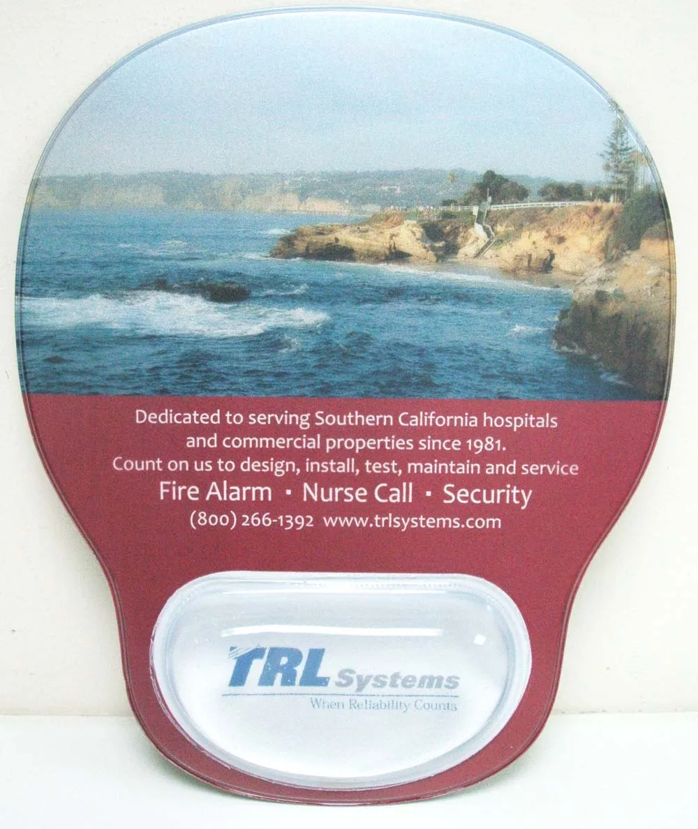 PVC mouse pad with wrist rest good for souvenir idea