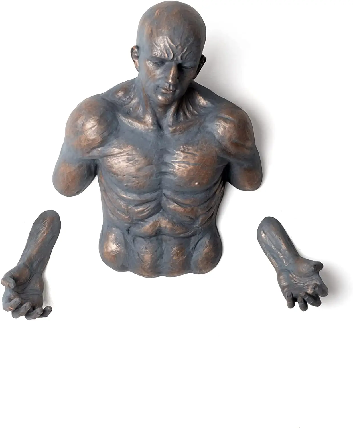 Through Wall Figure Sculpture Resin,Pendant Statue Living Room Decor