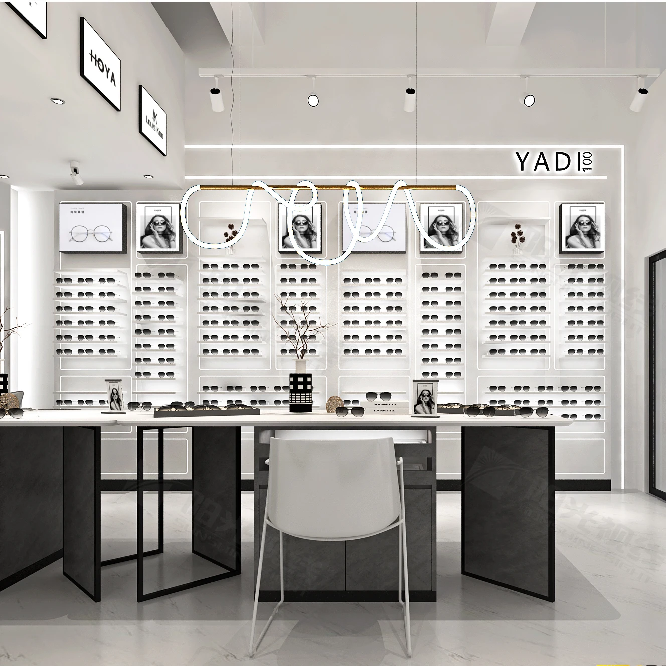 Optical Shop Modern Glasses Counter Eyeglass Sunglasses Display Cabinet Showcase