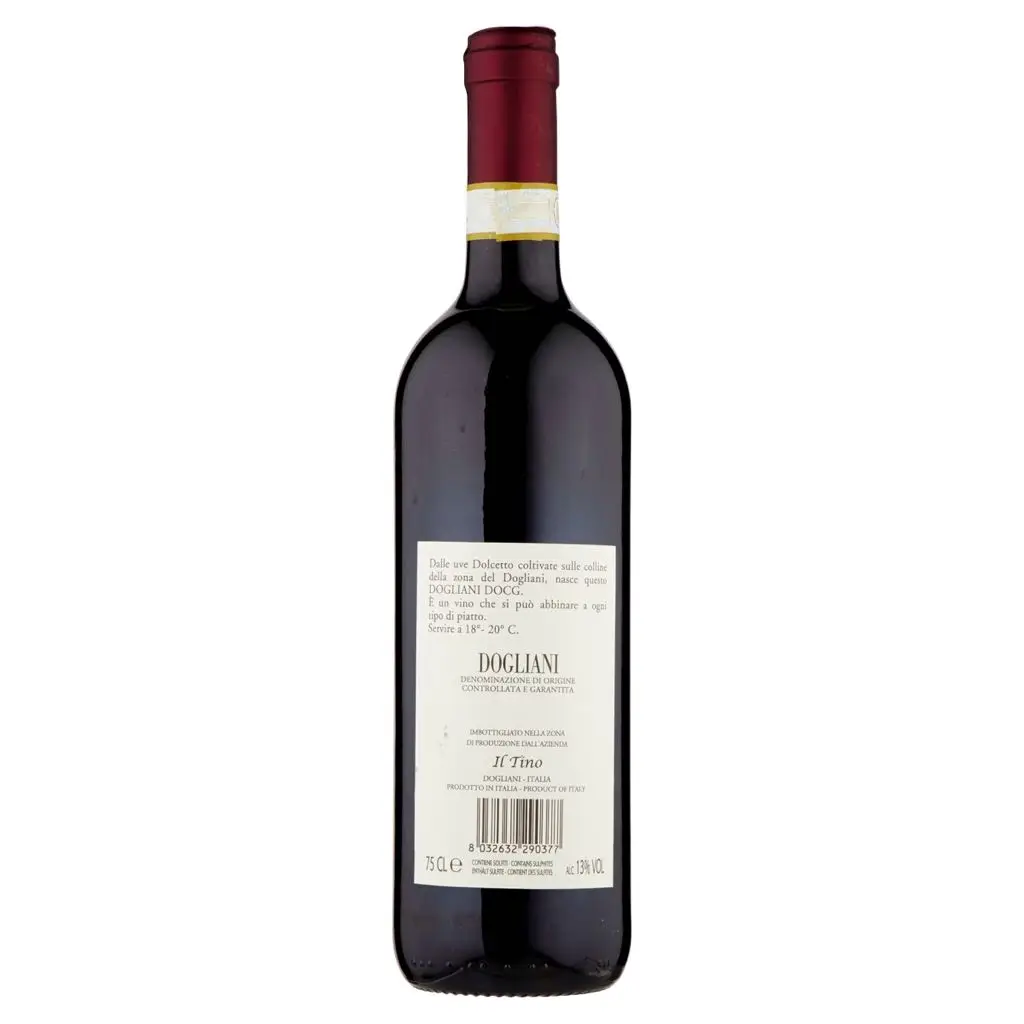 DOCG Dogliani DOP «Velluto Il Tino» итальянское вино красное от Piemonte 750 мл-шесть бутылочных