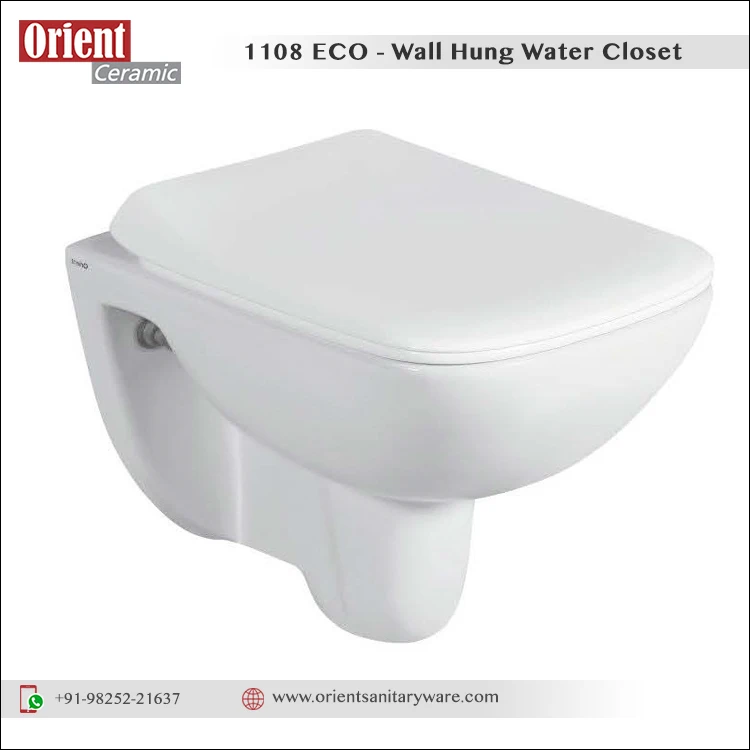 Wall Mounted Water Closet Sanitary Ware Bathroom Ceramic One Piece Wall Mounted WC Toilet Seat Water Closet Toilet