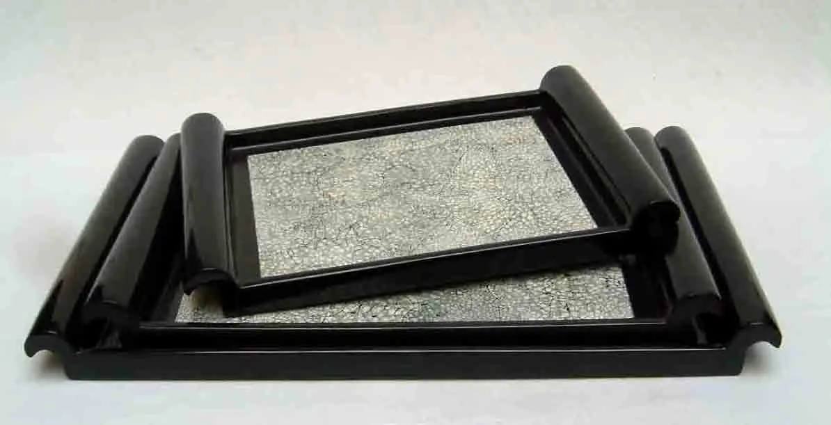 
Set of 3 rectangular egg-cell lacquer trays, Vietnam handicrafts, for home-decor, tableware, kitchenware, houseware. 