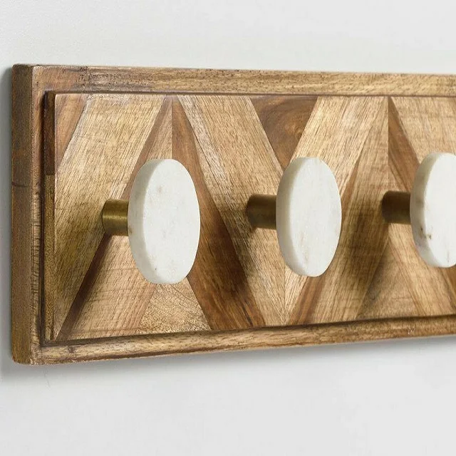 Новый дизайн деревянный мраморный настенный крючок в полоску по подходящей цене