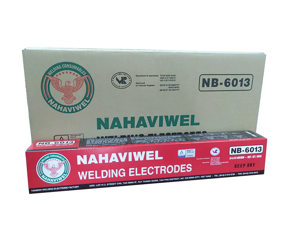 
LESS SMOKE, HIGH QUALITY NAHAVIWEL NB-6013 4.0MM AWS E6013 WELDING ELECTRODE 
