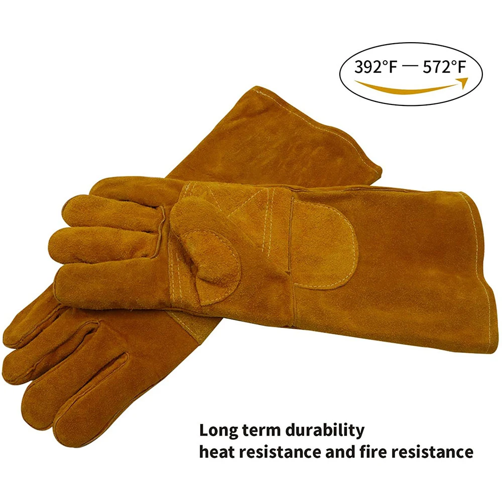 Duty Work Welding Cowhide Welding Gloves high protection heat Resistance TIG Weld gloves Cuff for Extra Protection