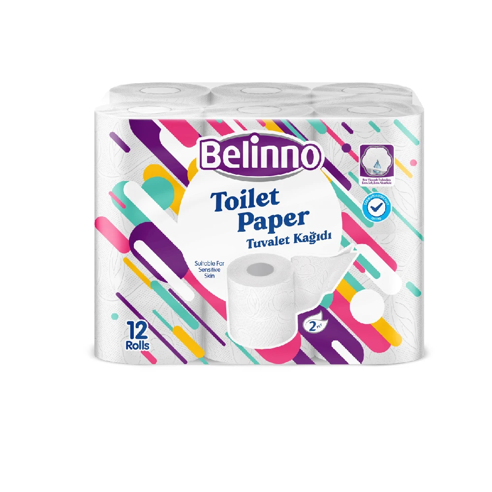 
Soft & Multilayer 12 Rolls Toilet Paper 2 Ply Suitable For Sensitive Skin 