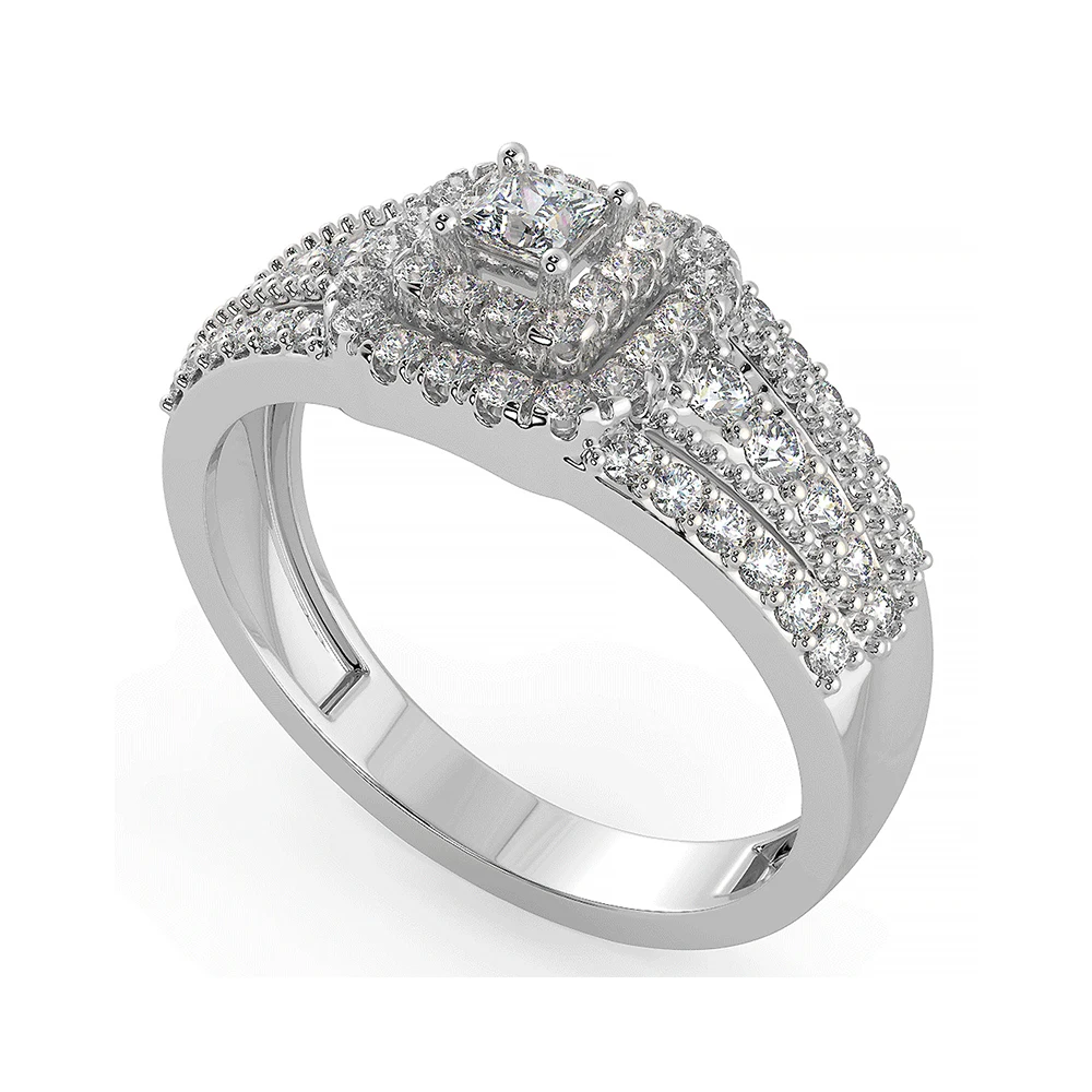 Buy Online 10K White Gold Diamond Rings Available In Gift Packaging With Good Price