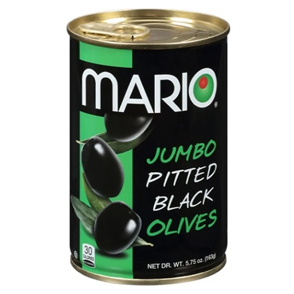 Мини-вкус оливкового неба Mario Camacho, зрелые оливки в стиле Марио Джамбо, 5,75 унции, без глютена, черные оливки Премиум-качества