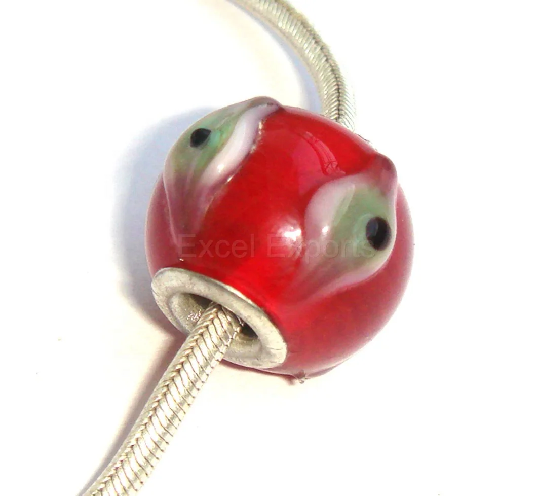 Beads Big Hole Lamp Work Glass Beads Red round bead for jewelry decoration From Wholesale Supplier Excel Exports