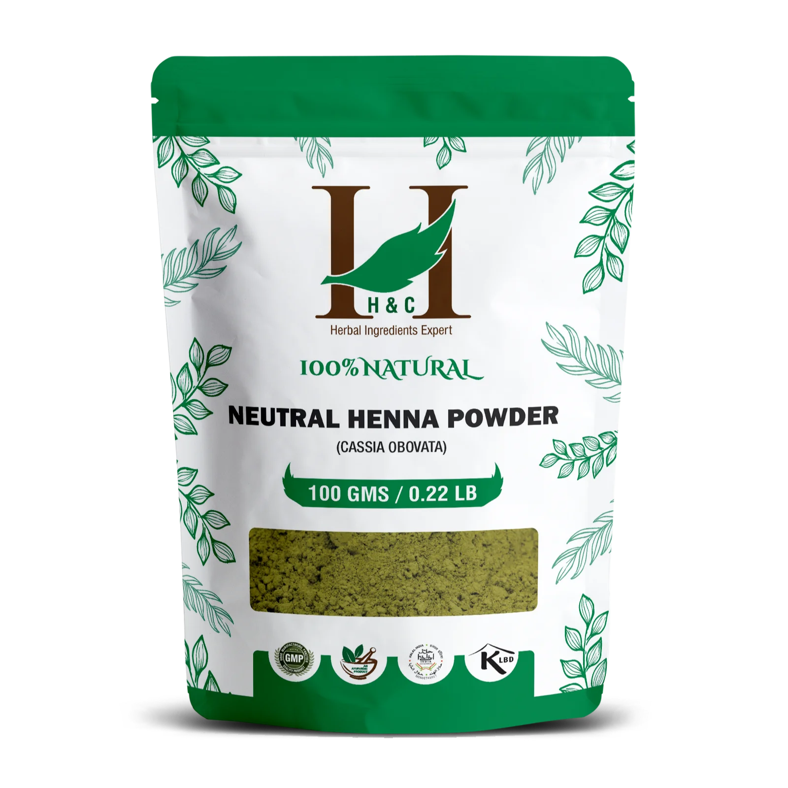 
 H & C нейтральный порошок хны (Cassia obovata) - 100 г/1 кг в упаковке  