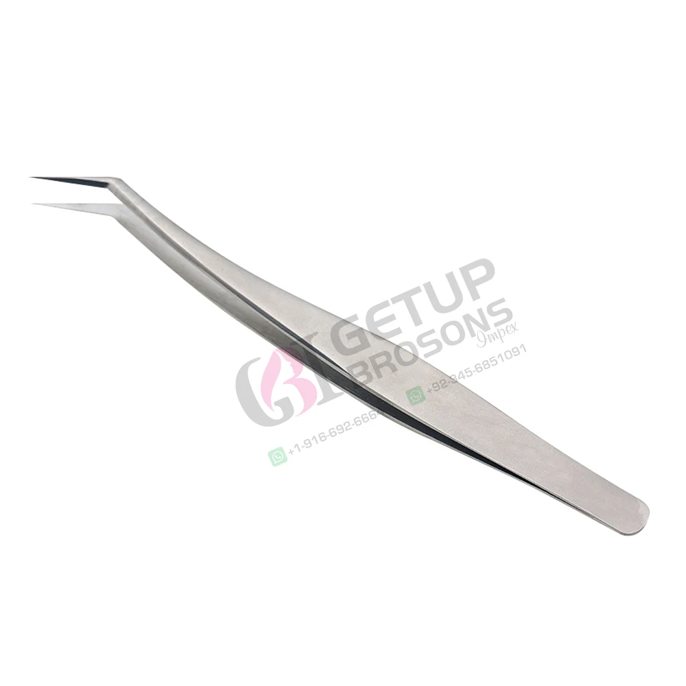 Private label Russian Volume Tweezers  Tip Stainless Steel Slanted Volume Lash Extension Tweezers Set