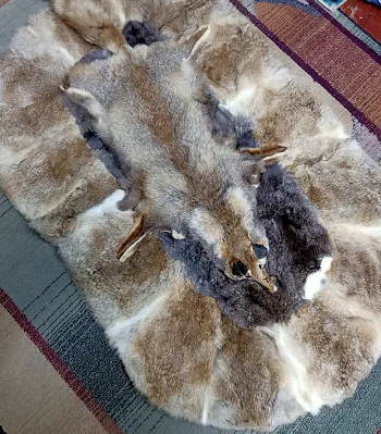 Real rabbit fur rugs luxury fur carpets with fox