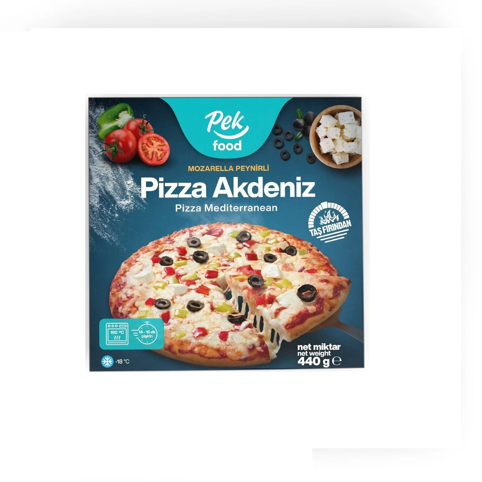 Mediterranean Pizza Box Ready Frozen Baked Pizza Frozen Food - Vacuum Bag For Restaurants And Shop from Turkey